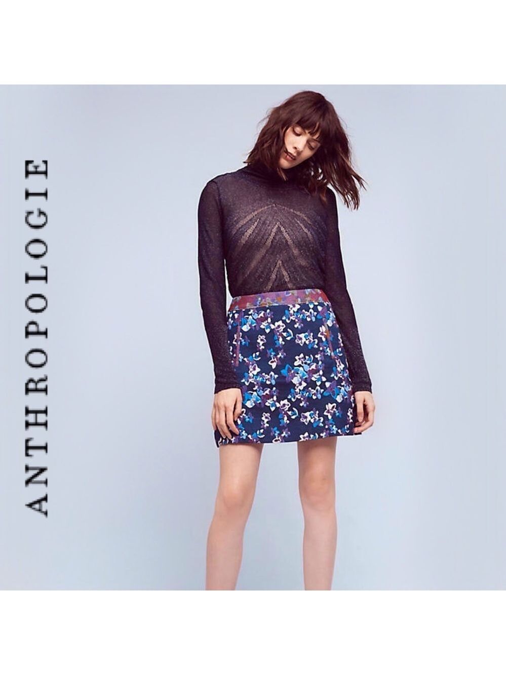 Anthropologie Maeve Printed Cardana Floral Brocade Mini Skirt Women’s Size 2 EUC